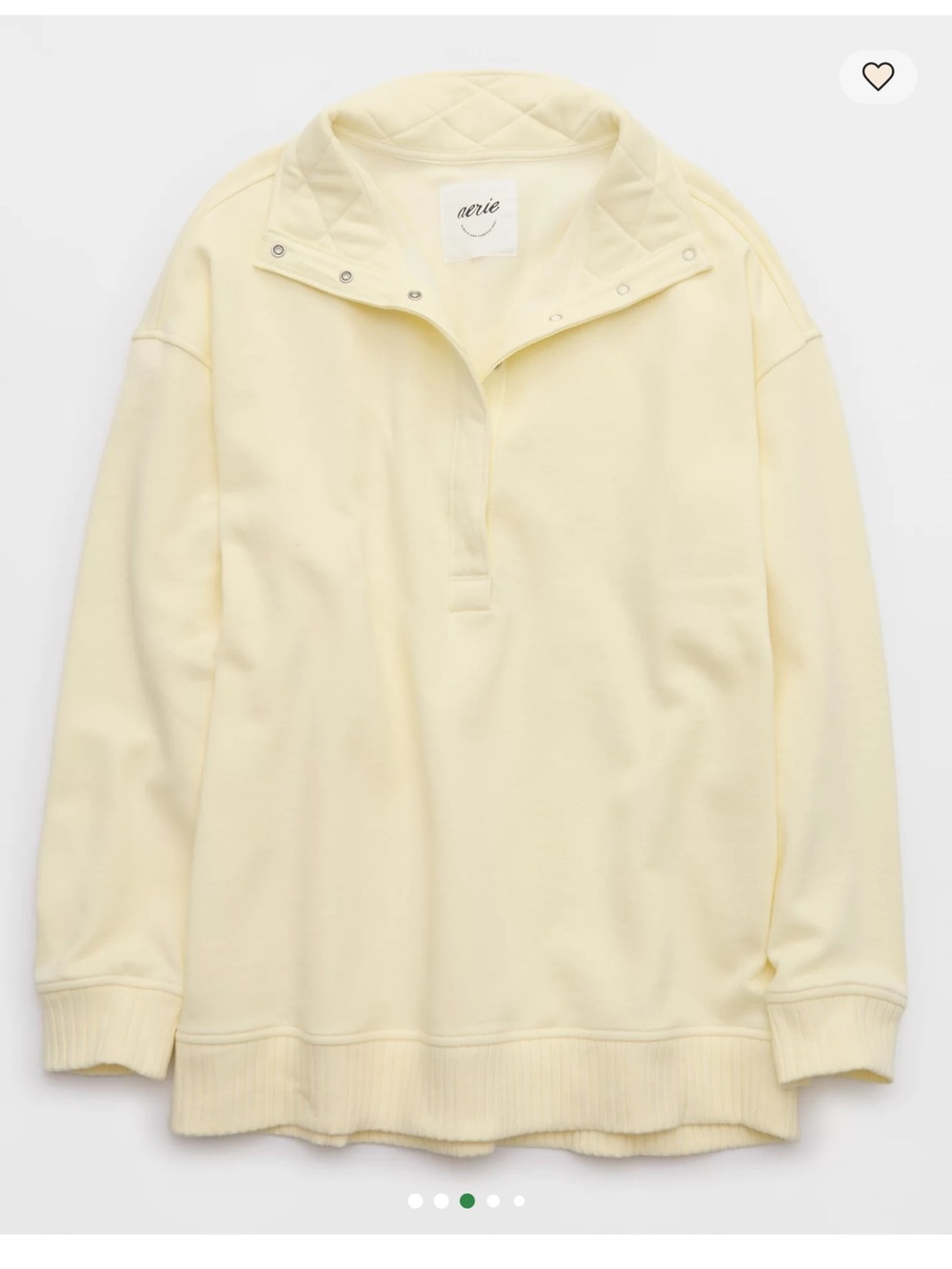 AERIE Size Medium Oh Snap! Quarter Button Pullover Sweatshirt